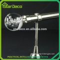 Hot selling crystal finials curtain poles, Transparent glass curtain rod